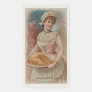 Serviette En Papier Jour de Thanksgiving, impression vintage de l'ère 