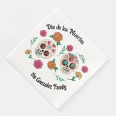 Serviette En Papier Jour des Crânes et fleurs de sucre morts (Coin)
