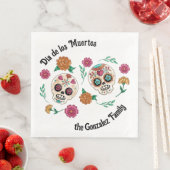 Serviette En Papier Jour des Crânes et fleurs de sucre morts (En situation)