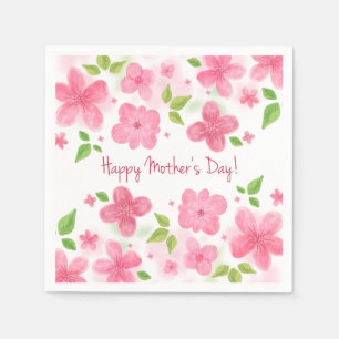 Serviette En Papier Jour des mères florales élégantes Napkin