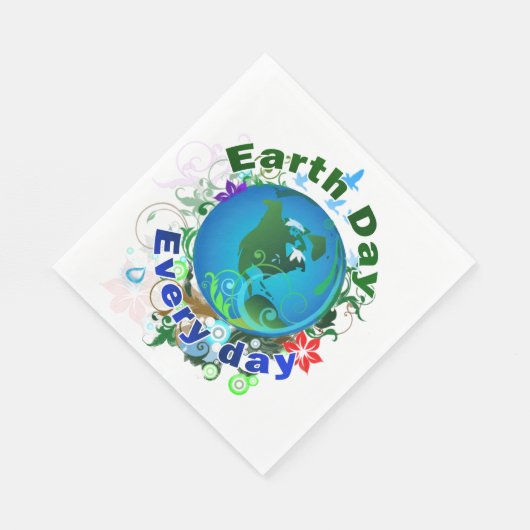 Serviette En Papier Jour des terres tous les jours (Coin)