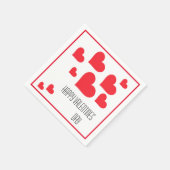 Serviette En Papier Jour Des Valentines Beaucoup De Mignons Coeurs Rou (Coin)