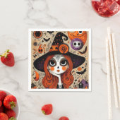 Serviette En Papier Jour d'Halloween de la sorcière morte (En situation)