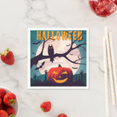Serviette En Papier Jour d'Halloween de style vintage (En situation)