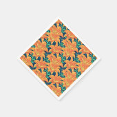 Serviette En Papier Jour d'Orange avec des Feuilles verts (Coin)