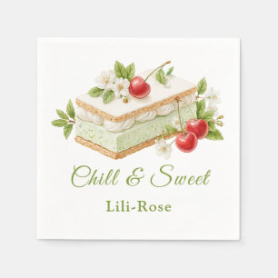 Serviette En Papier Jour du Sandwich de Crème Glacée Pistache Aquarell