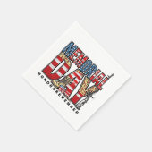Serviette En Papier Jour du Souvenir Honneur & Drapeau américain (Coin)