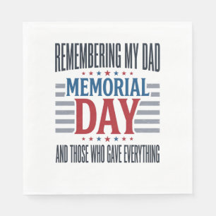Serviette En Papier Jour du Souvenir Papa Hommage Patriotique