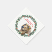 Serviette En Papier Jour férié Dachshund couronne de Noël personnalisé (Coin)
