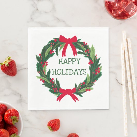 Serviette En Papier Jour férié de Noël CUSTOM main tiré (En situation)