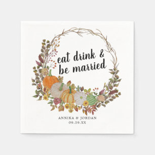 Serviette En Papier Jour férié Manger Boire et Être Marié Thanksgiving
