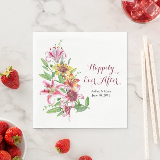 Serviette En Papier Jour Lily Tiger Lily Mariage personnalisé (En situation)