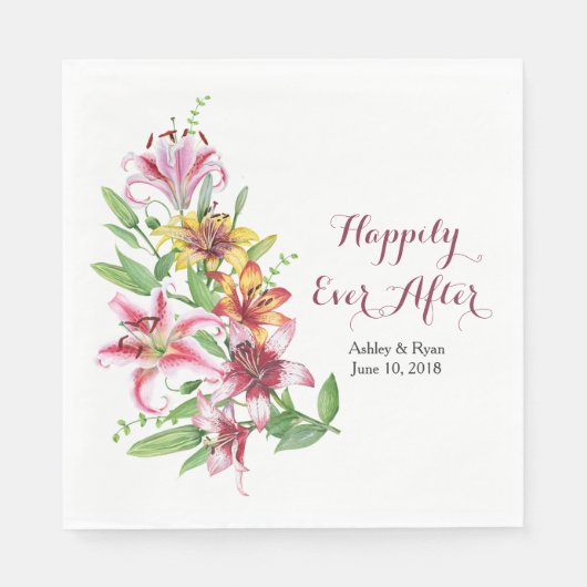 Serviette En Papier Jour Lily Tiger Lily Mariage personnalisé (Devant)