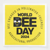 Serviette En Papier Jour mondial de l'abeille Pollinateur noir jaune (Devant)