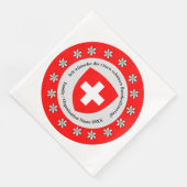 Serviette En Papier Jour national suisse Drapeau Edelweiss (Coin)
