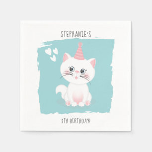 Serviette En Papier Jour Purr-fect Chat Anniversaire