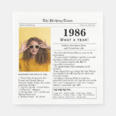 Serviette En Papier Journal 1986 Anniversaire (Devant)