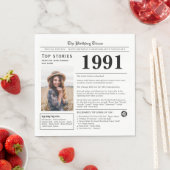Serviette En Papier Journal d'anniversaire 1991 (En situation)