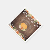 Serviette En Papier Journée de mariage champêtre avec citrouille autom (Coin)