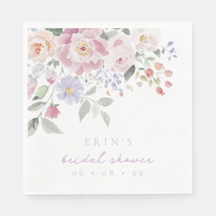 Serviette En Papier Journée de mariage pastel florale de printemps