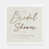 Serviette En Papier Journée de mariage simple script or (Devant)