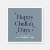 Serviette En Papier Jours de Challah en bleu moderne Hanoukka (Devant)