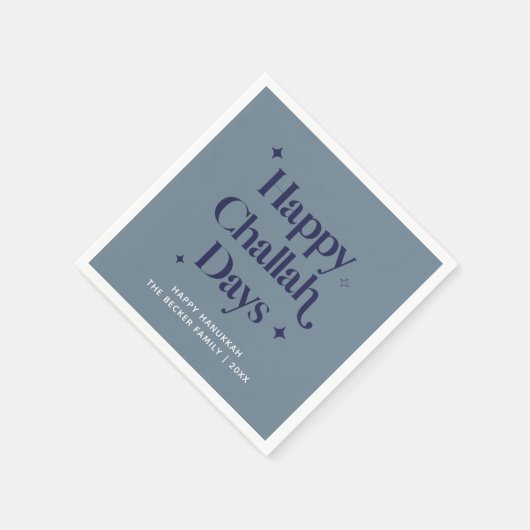 Serviette En Papier Jours de Challah en bleu moderne Hanoukka (Coin)