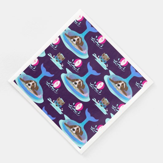 Serviette En Papier Jours De Chiens D'Été (Coin)