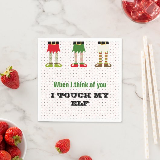 Serviette En Papier Jours de Noël Elf Napkins (En situation)
