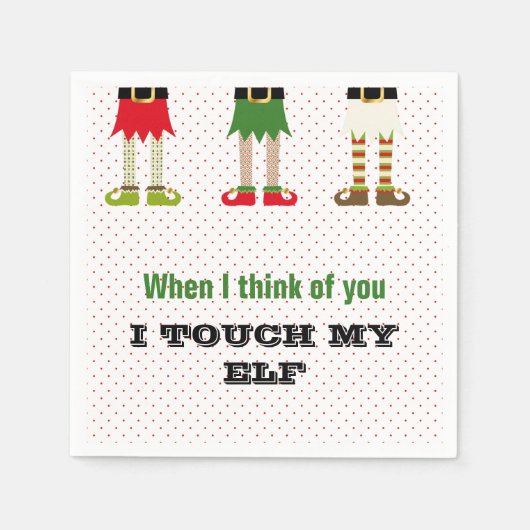 Serviette En Papier Jours de Noël Elf Napkins (Devant)