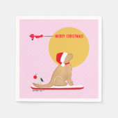 Serviette En Papier Jours de plage Golden Christmas Pink (Devant)