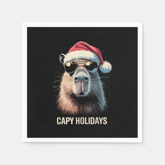 Serviette En Papier Jours fériés de Noël amusant Noël Capy Xmas Capyba (Devant)