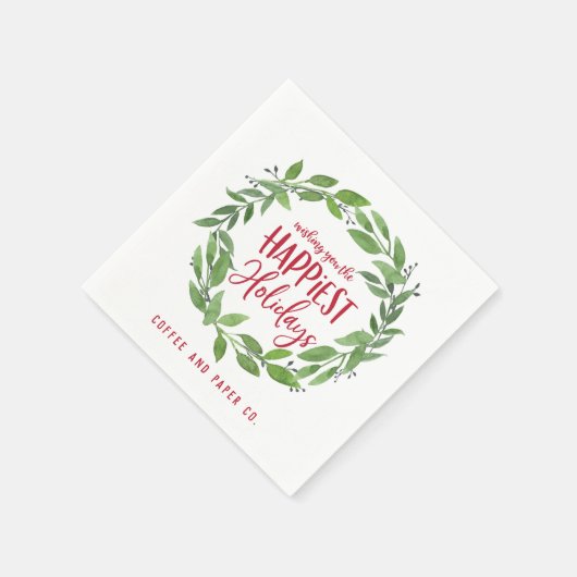 Serviette En Papier Jours fériés les plus heureux entreprise noël (Coin)