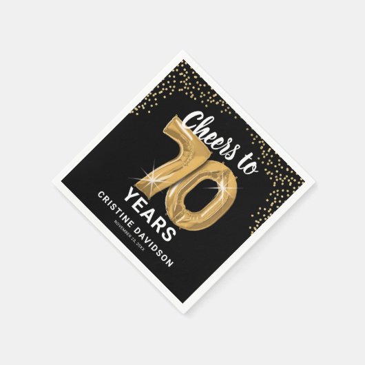 Serviette En Papier Jours modernes à 70 ans Adulte Anniversaire servie (Coin)