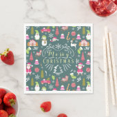 Serviette En Papier Joy Christmas Green (En situation)