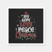 Serviette En Papier Joy Hope Love Peace Christmas Buffalo Plaid Christ (Devant)