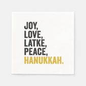 Serviette En Papier Joy Love Latkes Paix Hanoukka Drôle Juif (Devant)