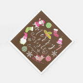 Serviette En Papier Joy Noël Brown (Coin)