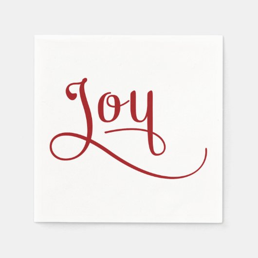Serviette En Papier Joy Script Red (Devant)