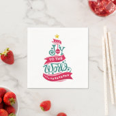 Serviette En Papier Joy to the World Christmas Citation Typographie (En situation)