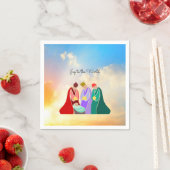 Serviette En Papier Joy to the World, Illustration des Trois Sages (En situation)