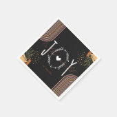 Serviette En Papier Joy to the World Modern Boho Noël (Coin)