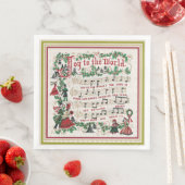 Serviette En Papier Joy to the World Song Sheet (En situation)