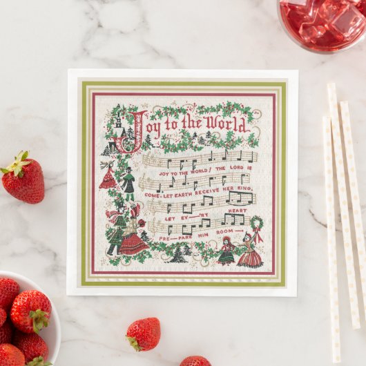 Serviette En Papier Joy to the World Song Sheet (En situation)