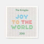 Serviette En Papier Joy To The World Typographie Sweater (Devant)