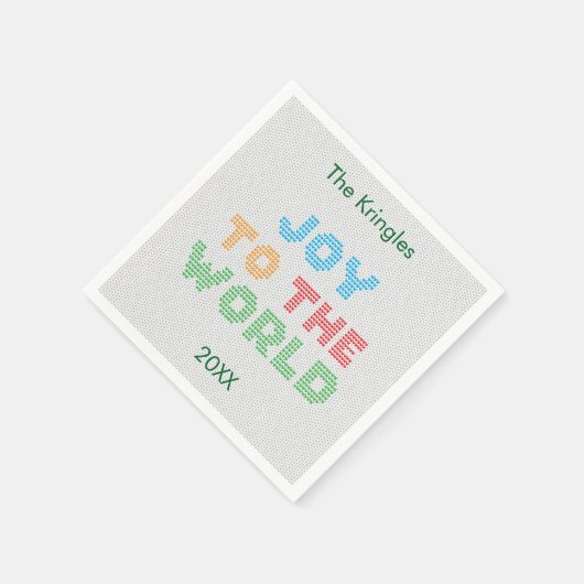 Serviette En Papier Joy To The World Typographie Sweater (Coin)