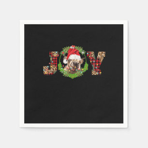 Serviette En Papier JOY Vache Highland Noël Ouest Santa Hat Vache de N