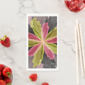 Serviette En Papier Joy, Vert rose Anthracite Imaginaire Fleur Fractal (En situation)