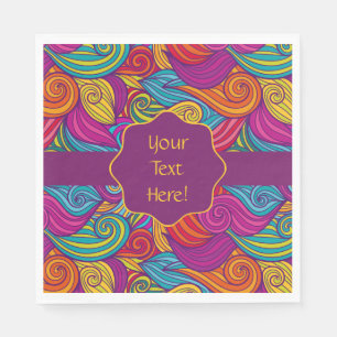 Serviette En Papier Joyau coloré rétro Tonage Tourbillonnant Motif d