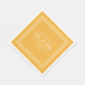 Serviette En Papier Joyau moderne Tone moutarde Jaune Mariage blanc (Coin)